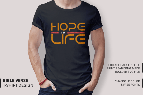 Hope is Life - Christian T-shirt Design