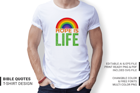 Hope is Life Christian Typography T-Shirt: A Unique Expression of Faith