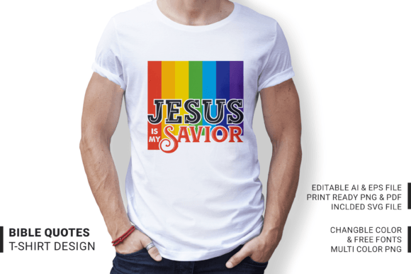 Rainbow, Christian Typograph T-shirt: A Symbol of Faith and Creativity
